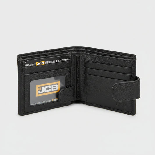 JCB GENUINE LEATHER RFID WALLET BLACK
