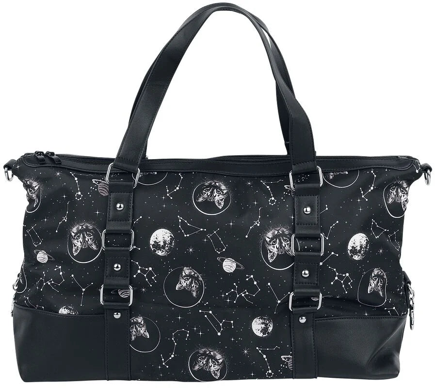 Black SPACE CAT GYM BAG