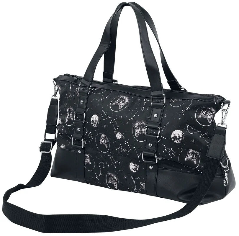 Black SPACE CAT GYM BAG