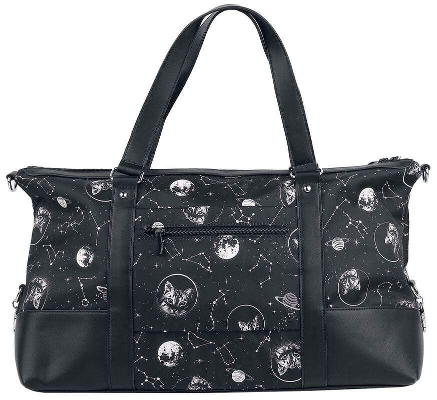 Black SPACE CAT GYM BAG