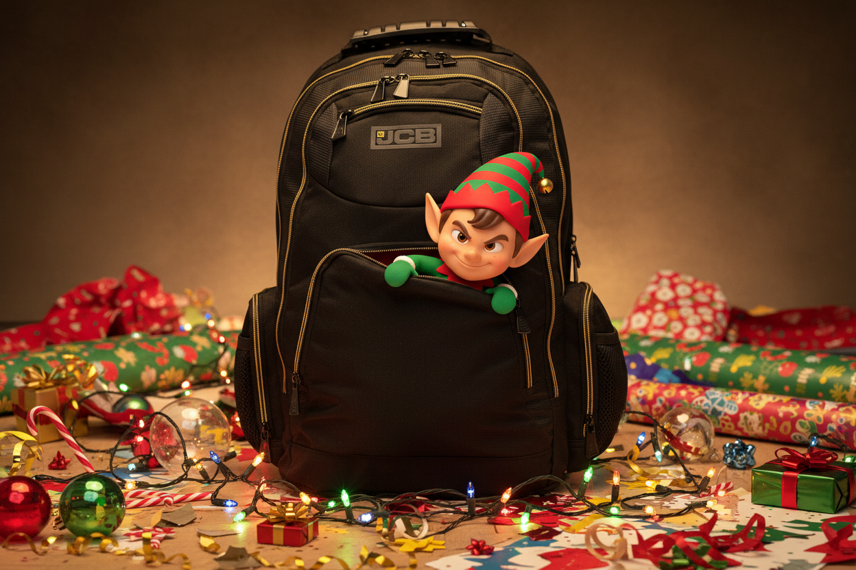 JCB Workmen’s Multi Pocket Backpack Rucksack- Black/Silver, black/Gold