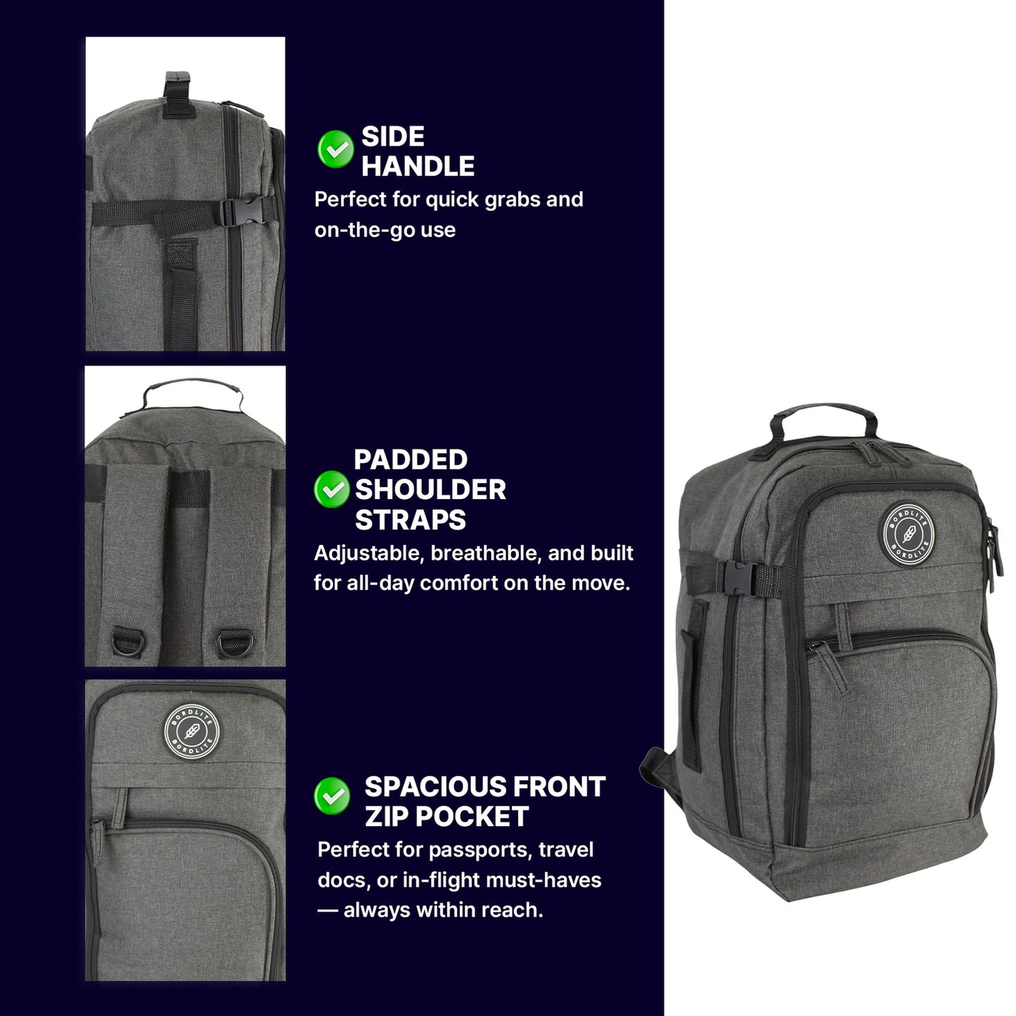 RyanAir Approved 40x20x25cm Underseat Backpack - Cabin Rucksack