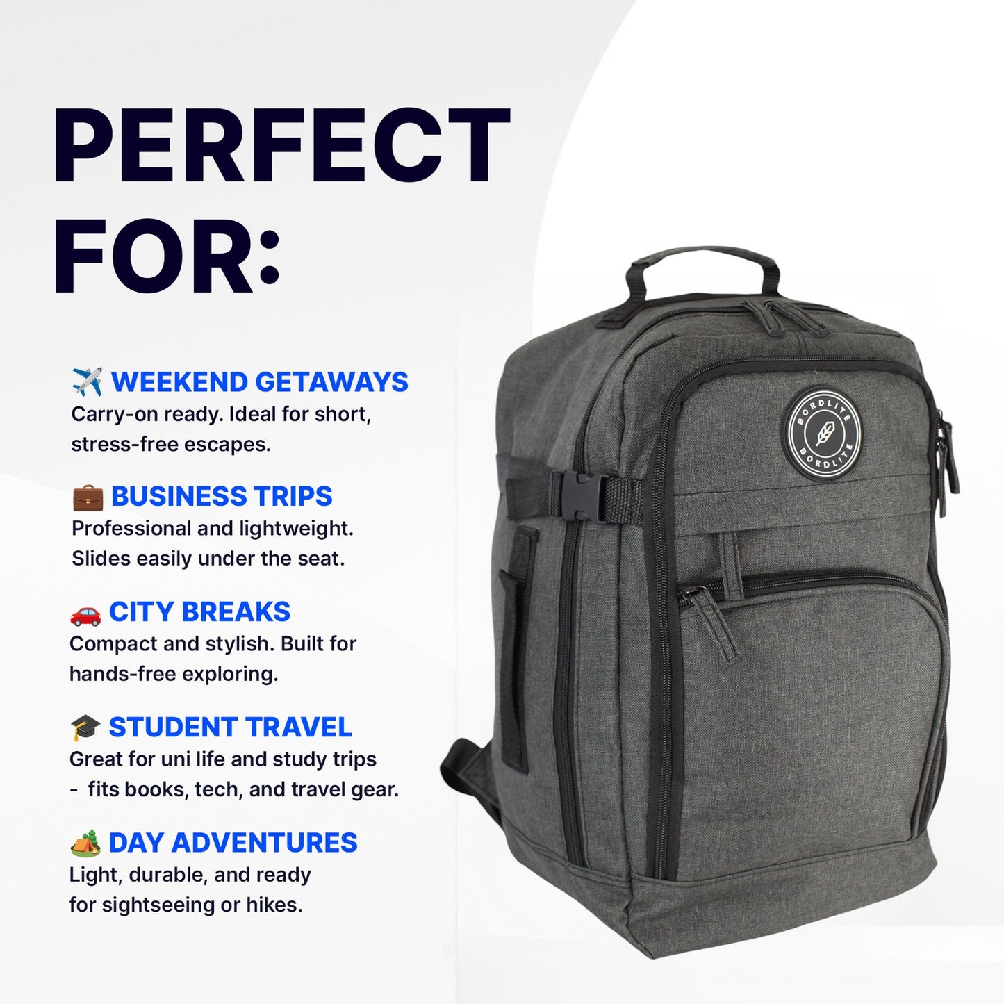 RyanAir Approved 40x20x25cm Underseat Backpack - Cabin Rucksack