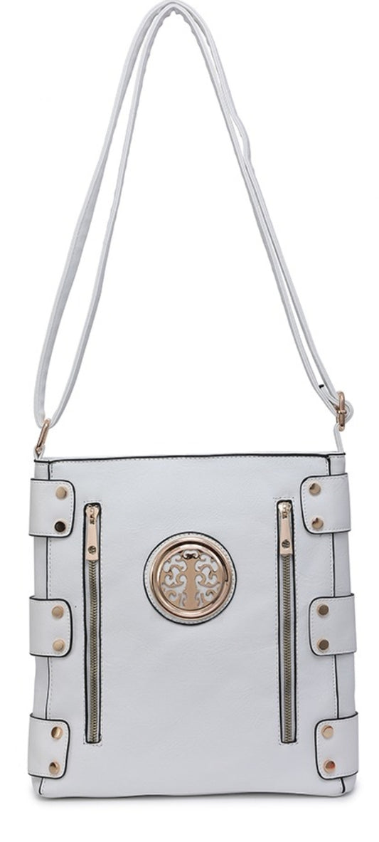 Cross body bag with tree of life motif