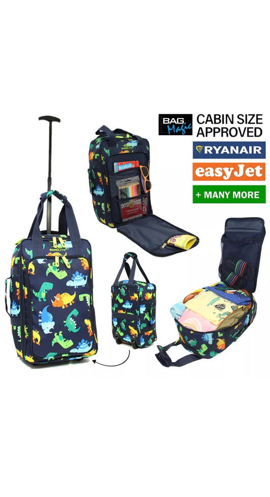 RyanAir, EasyJet Approved Kids Cabin Holdall on Wheels, 20L suitcase- 40x20x25cm