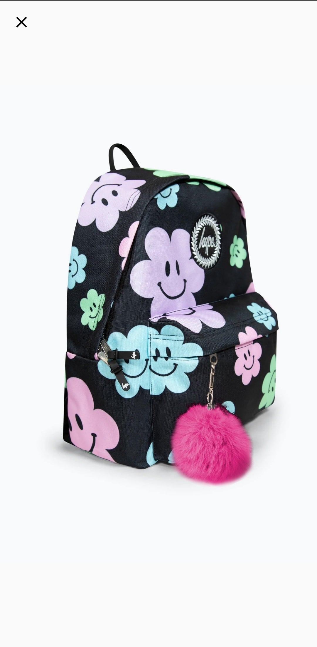 *NEW* Hype Girls Iconic Black Happy Flower Backpack