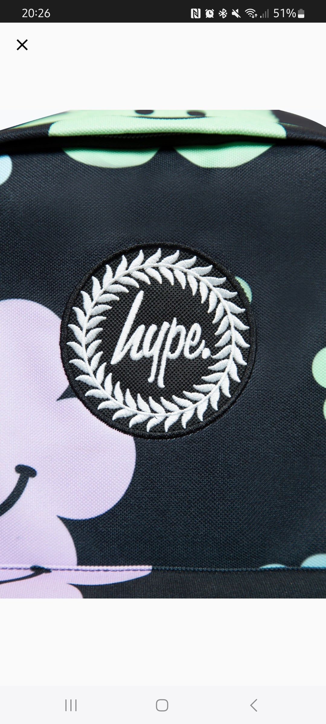*NEW* Hype Girls Iconic Black Happy Flower Backpack