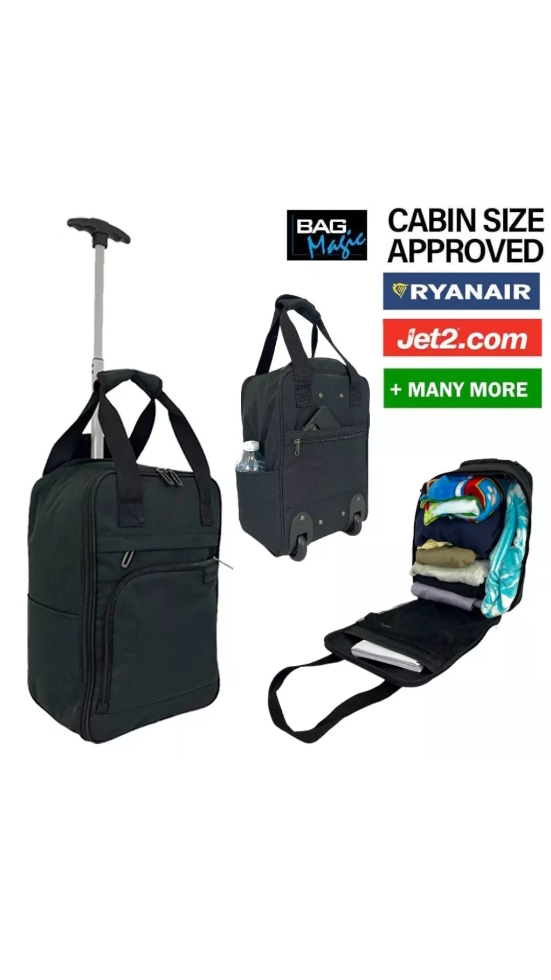 40x25x20cm Ryanair under seat Travel Bag Hand Luggage Suitcase Cabin Trolley.