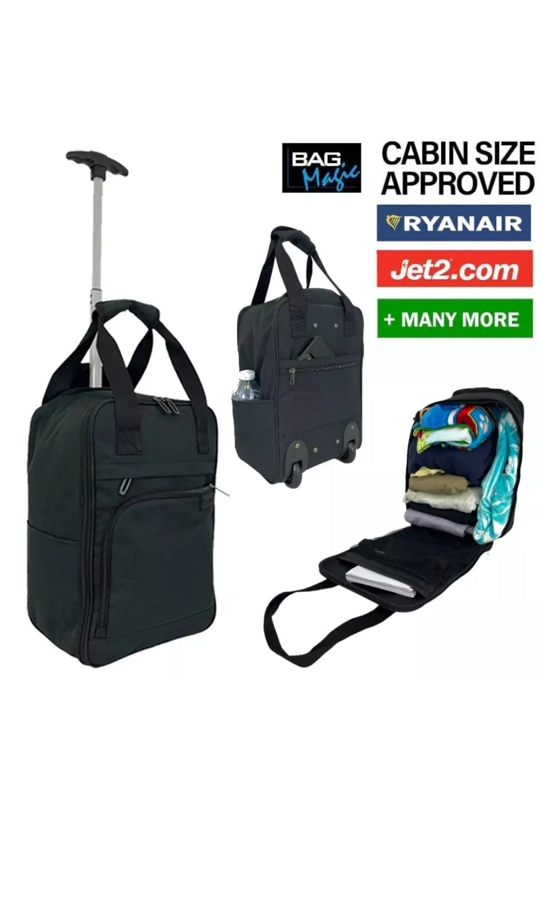 40x25x20cm Ryanair under seat Travel Bag Hand Luggage Suitcase Cabin Trolley.