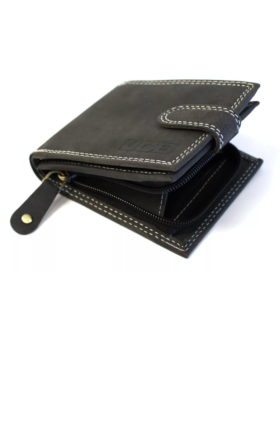 JCB RFID Leather Wallet with Coin Pocket – Men's Bifold Card Holder, Gift Boxed