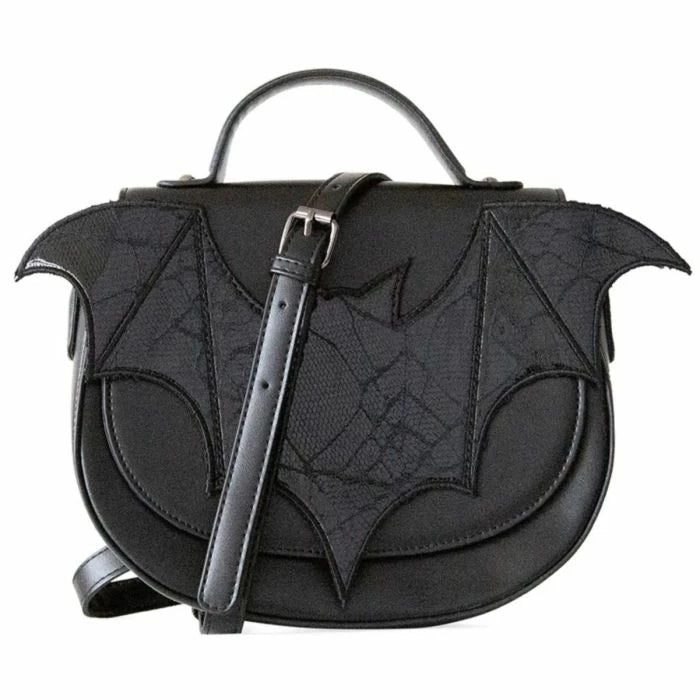 BANNED BELLATRIX BAT FAUX LEATHER GOTHIC SHOULDER BAG