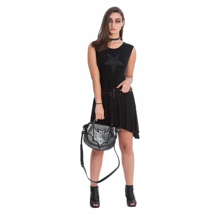 BANNED BELLATRIX BAT FAUX LEATHER GOTHIC SHOULDER BAG
