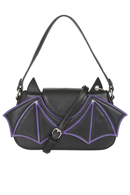 Black/Purple BATWING CHARM HANDBAG