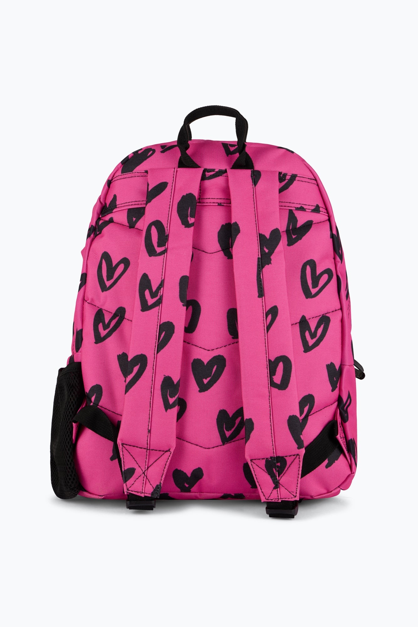 Hype Unisex Pink/Black Glitter Scribble Hearts Backpack