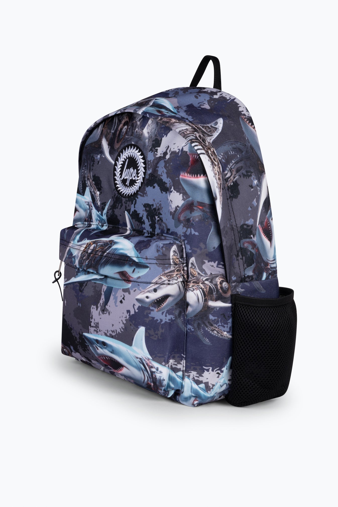 Hype Kids Grey Mechanic Sharks Iconic Backpack