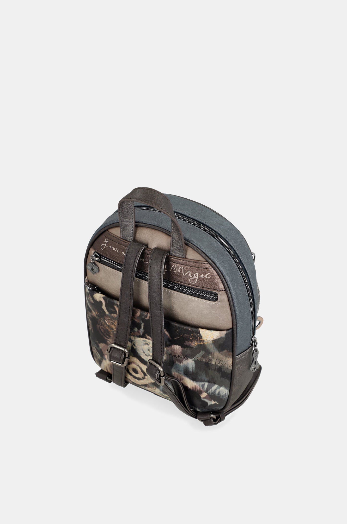 Real backpack with front pocket