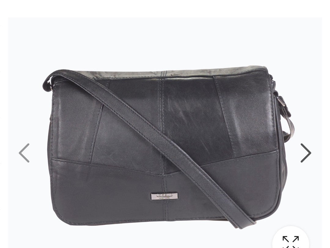Lorenz Sheep Nappa Flapover Bag with 3 Inner Zips, Back Zip & Side Zip Pocket