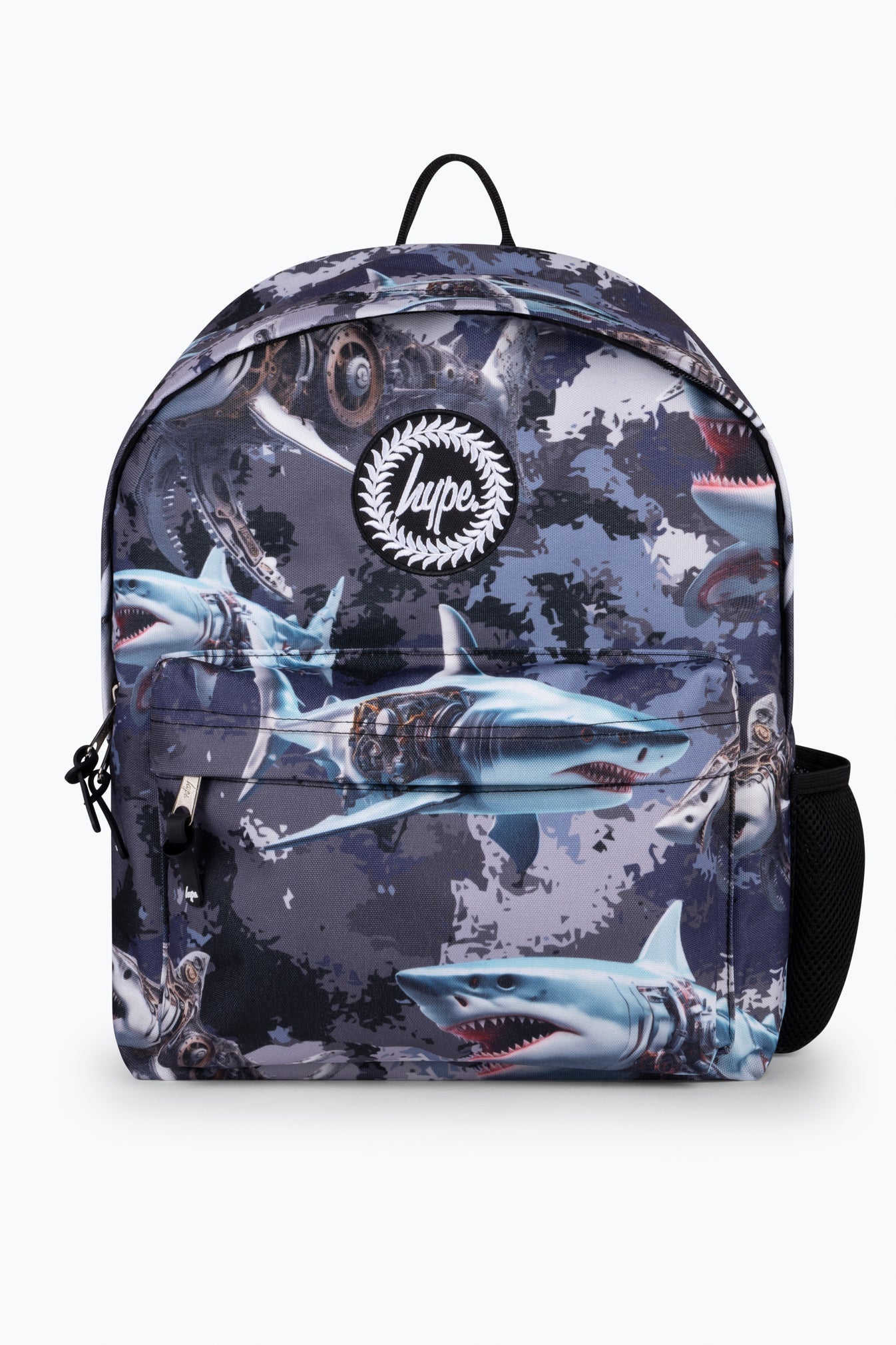 Hype Kids Grey Mechanic Sharks Iconic Backpack