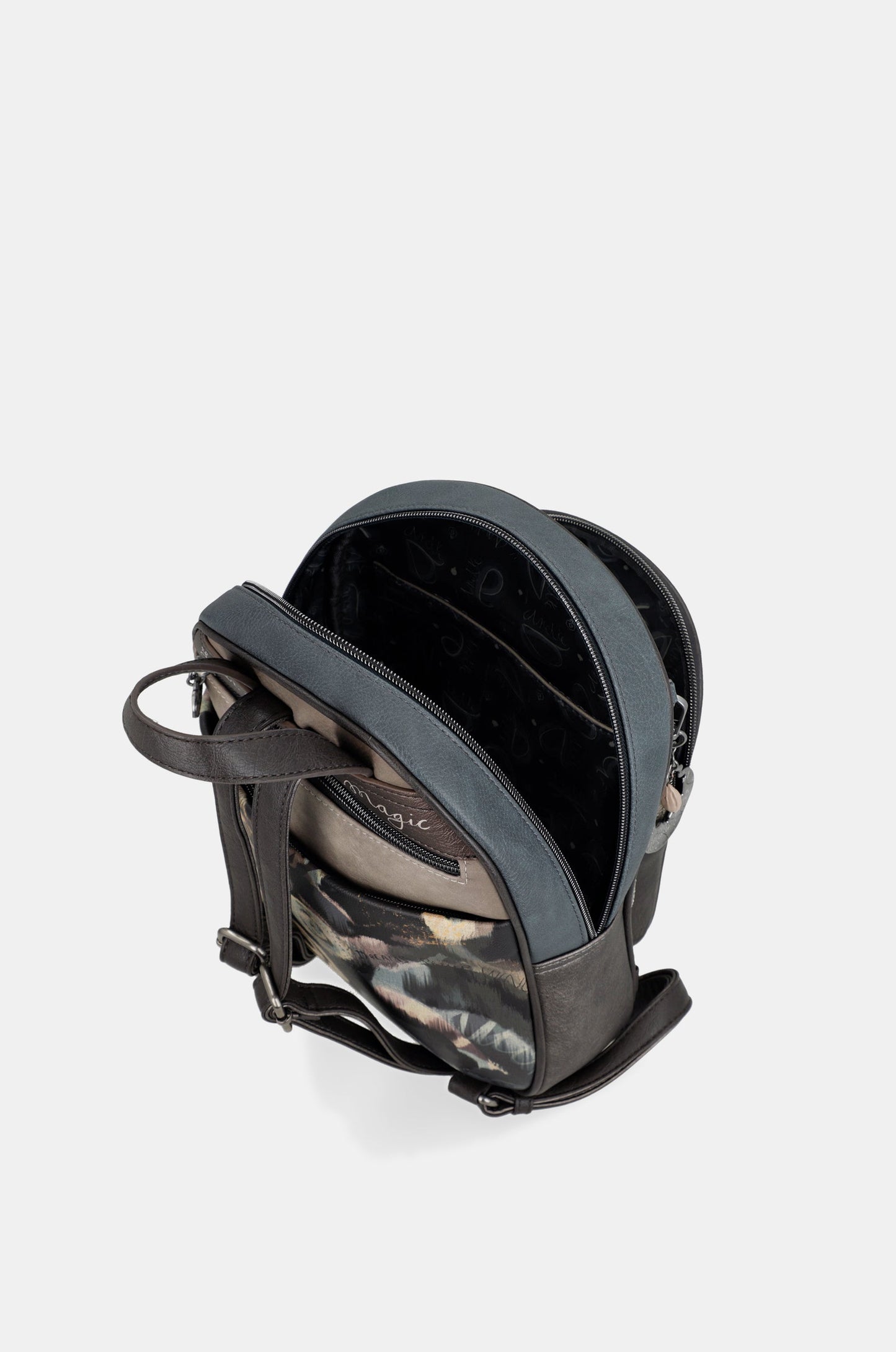 Real backpack with front pocket
