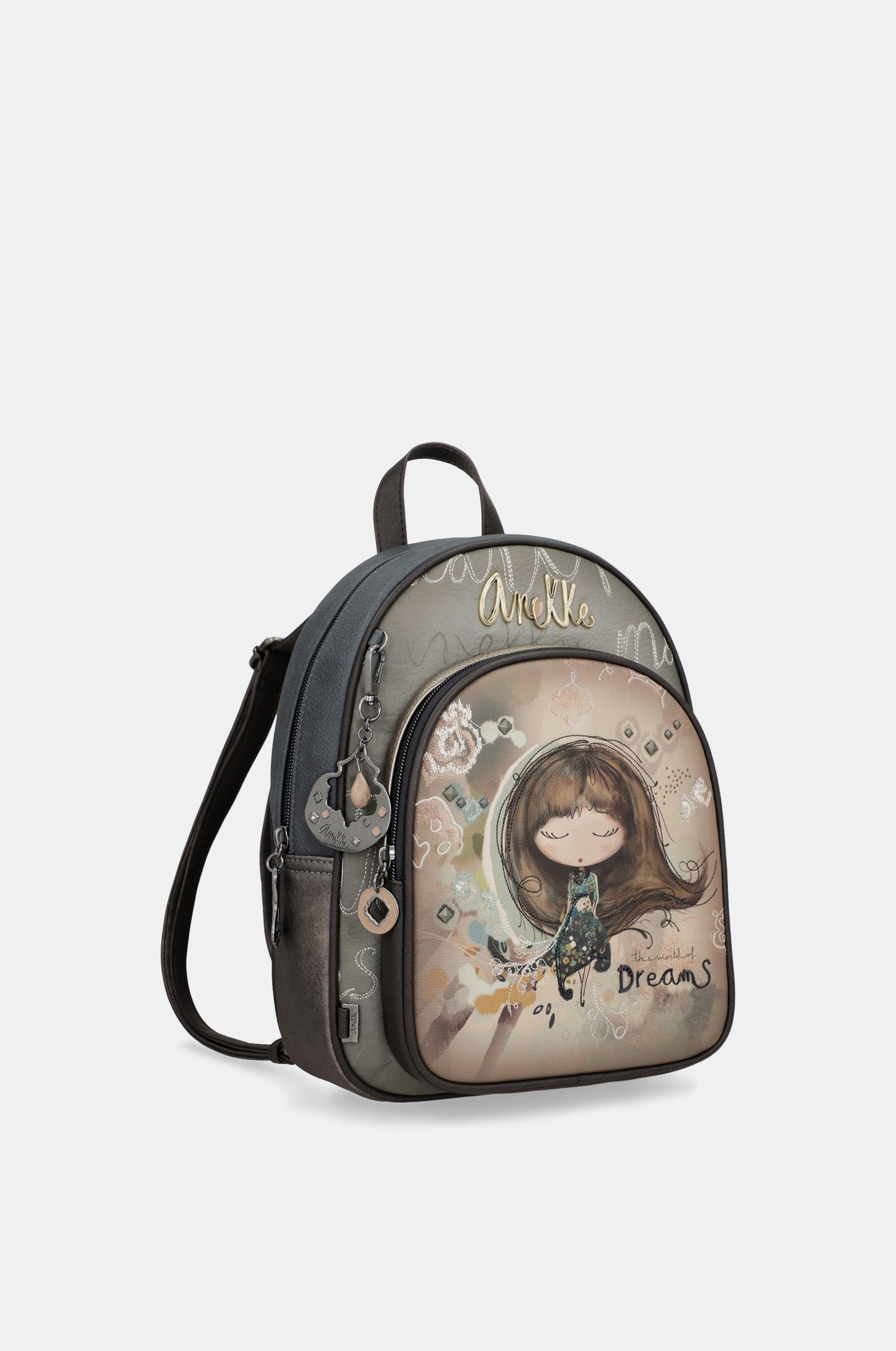 Real backpack with front pocket