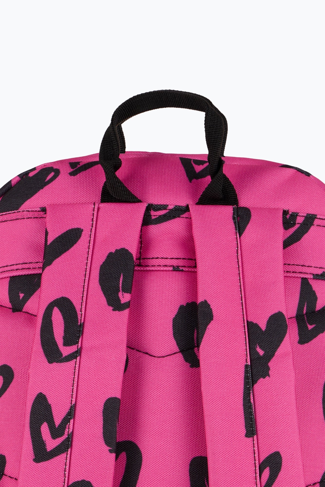 Hype Unisex Pink/Black Glitter Scribble Hearts Backpack