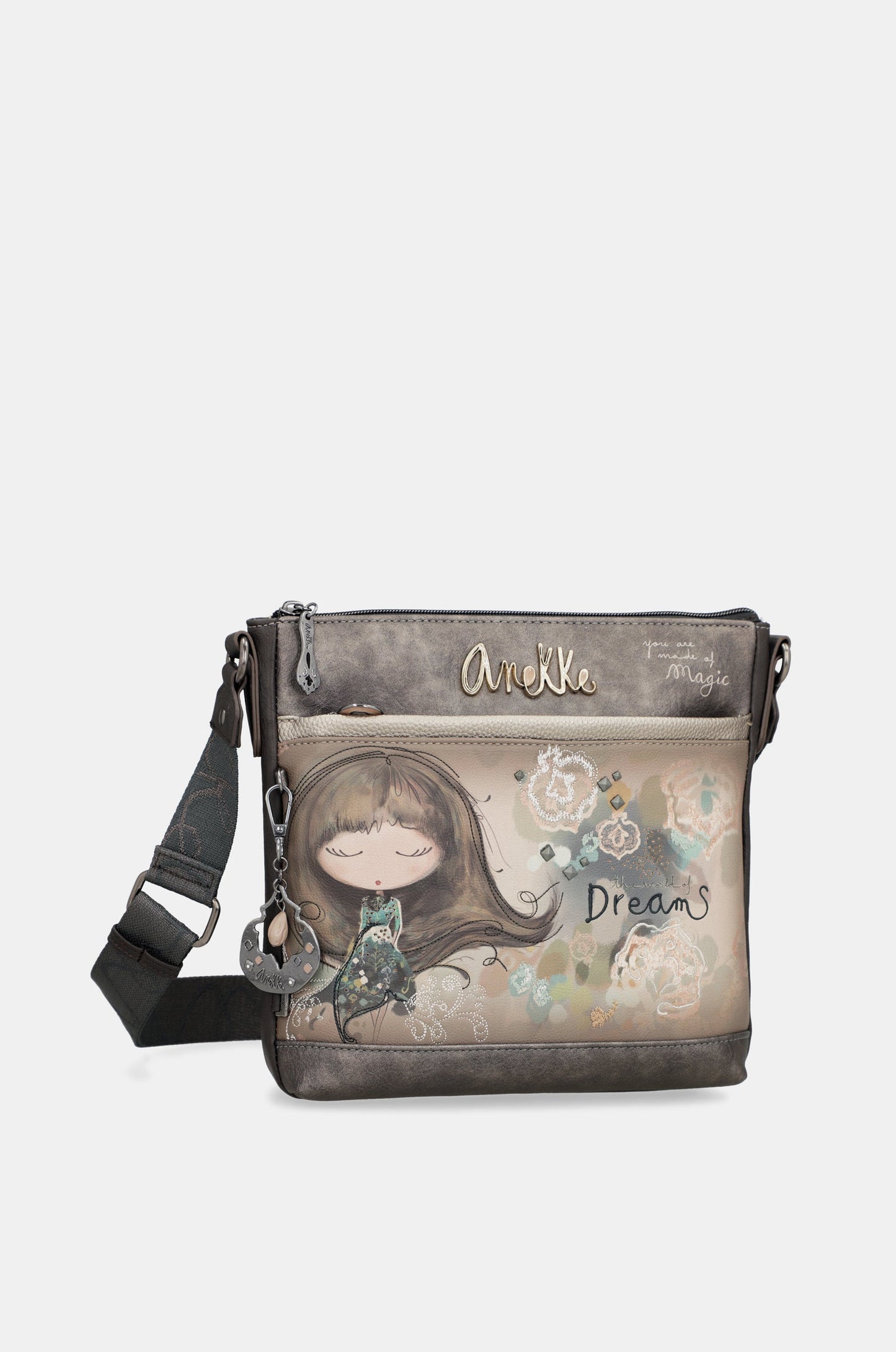 Real crossbody bag with front pocket