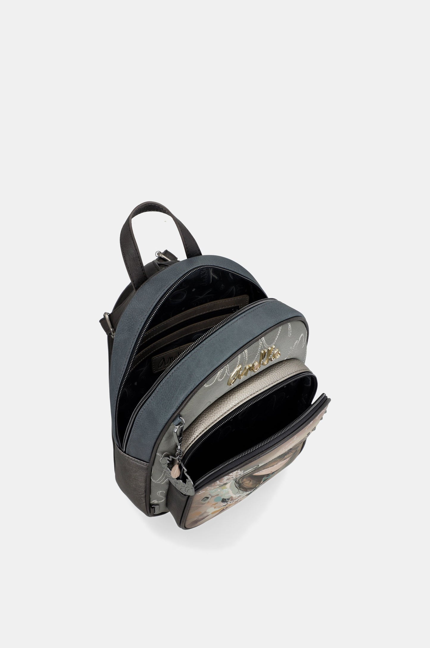 Real backpack with front pocket