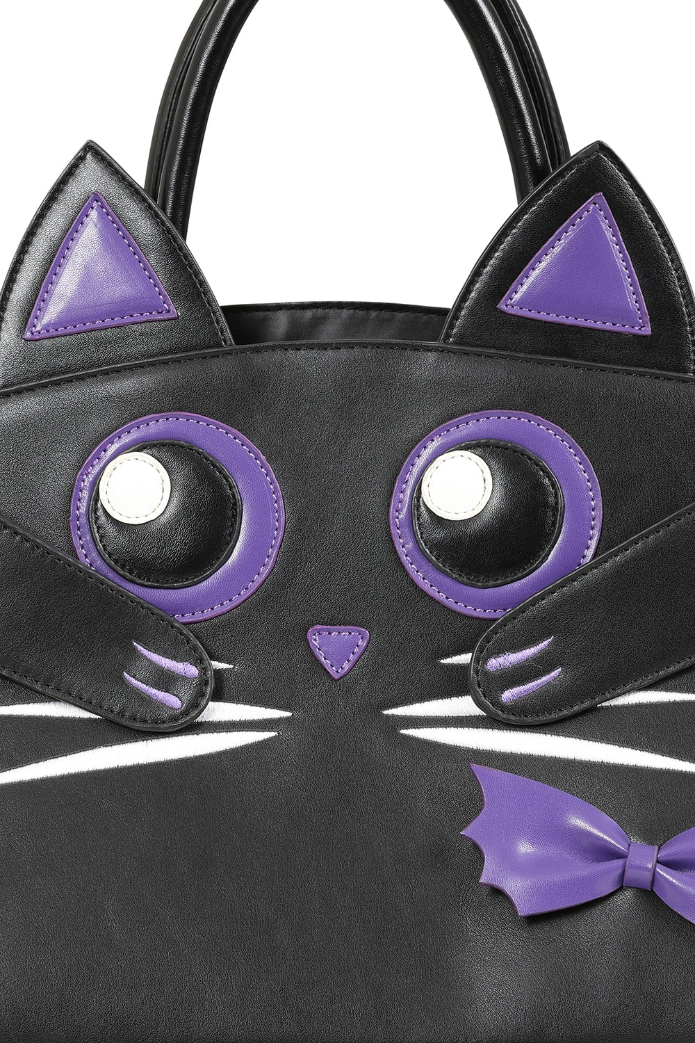 Black/Purple MYSTIC CAT HANDBAG