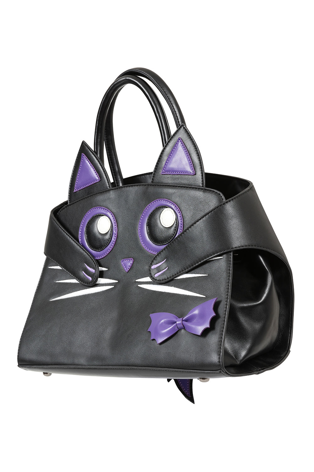 Black/Purple MYSTIC CAT HANDBAG