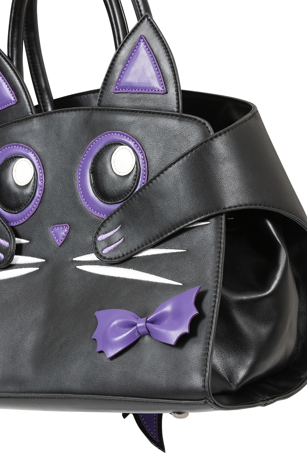Black/Purple MYSTIC CAT HANDBAG