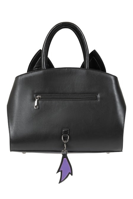 Black/Purple MYSTIC CAT HANDBAG
