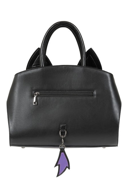 Black/Purple MYSTIC CAT HANDBAG