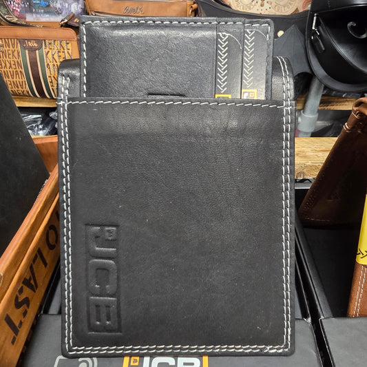 JCB RFID Stylish Men’s Black Leather Wallet with Pull-Out Separate Card Holder in Gift Box