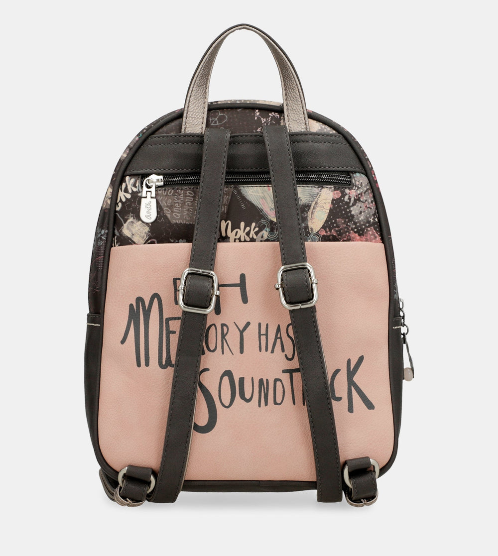Peace & Love pink medium backpack