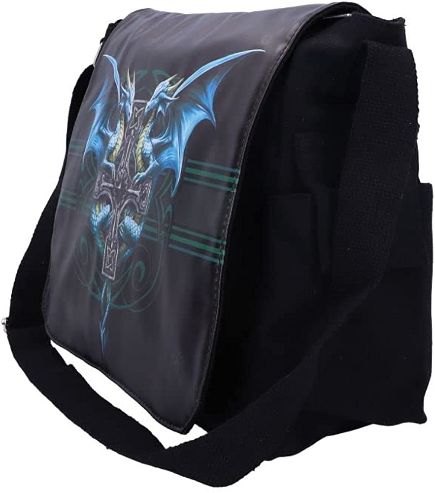 Nemesis Now Dragon Duo Anne Stokes Messenger Bag Black, PU and Canvas