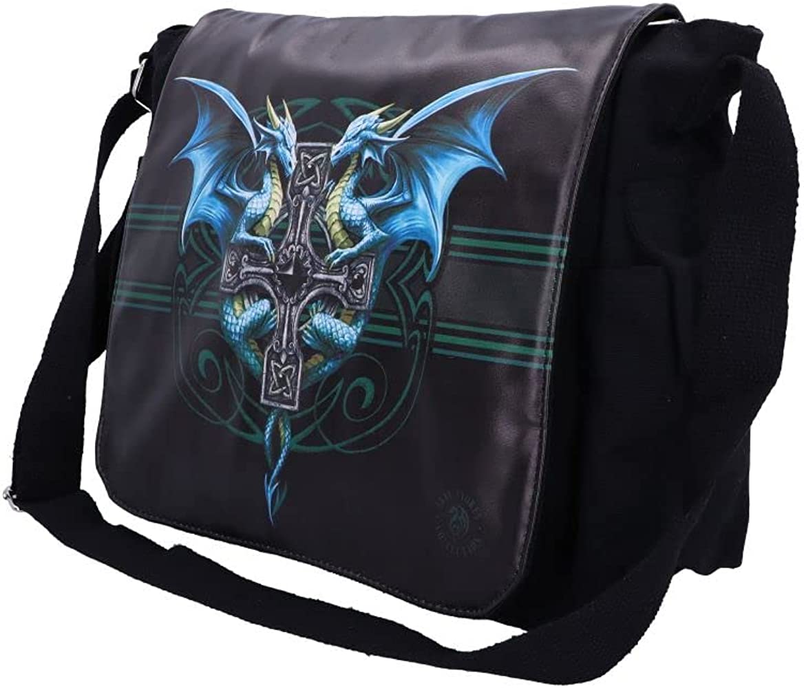 Nemesis Now Dragon Duo Anne Stokes Messenger Bag Black, PU and Canvas