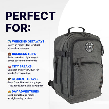 RyanAir Approved 40x20x25cm Underseat Backpack - Cabin Rucksack