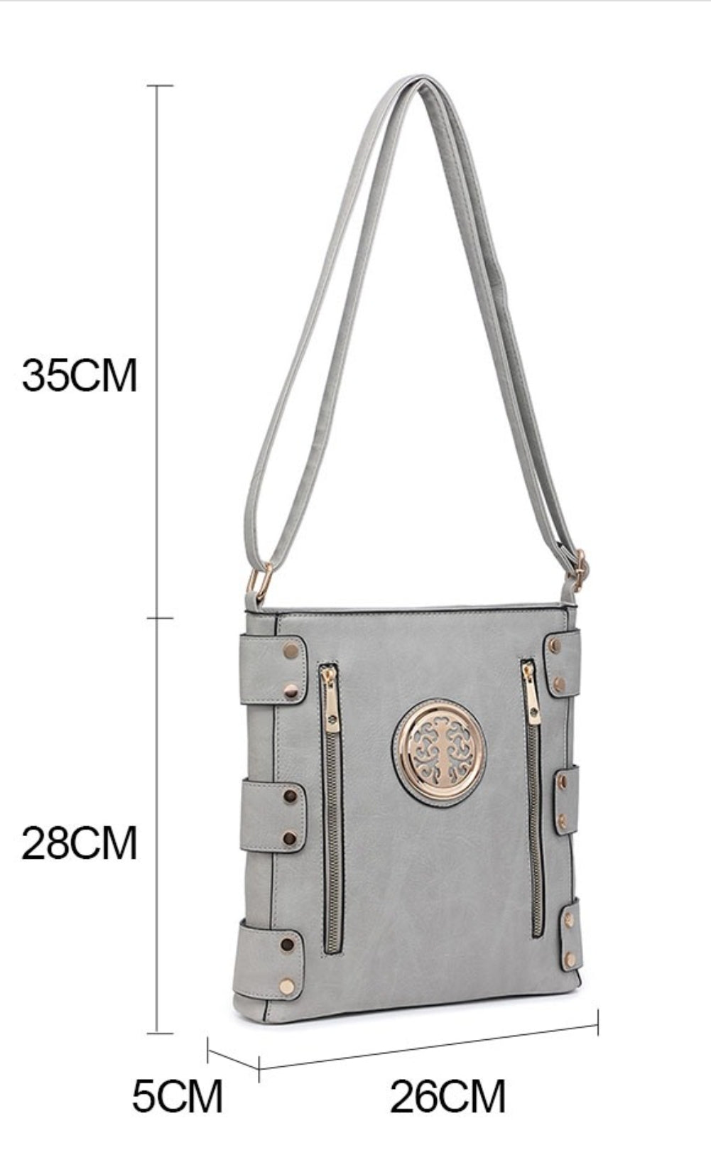 Cross body bag with tree of life motif