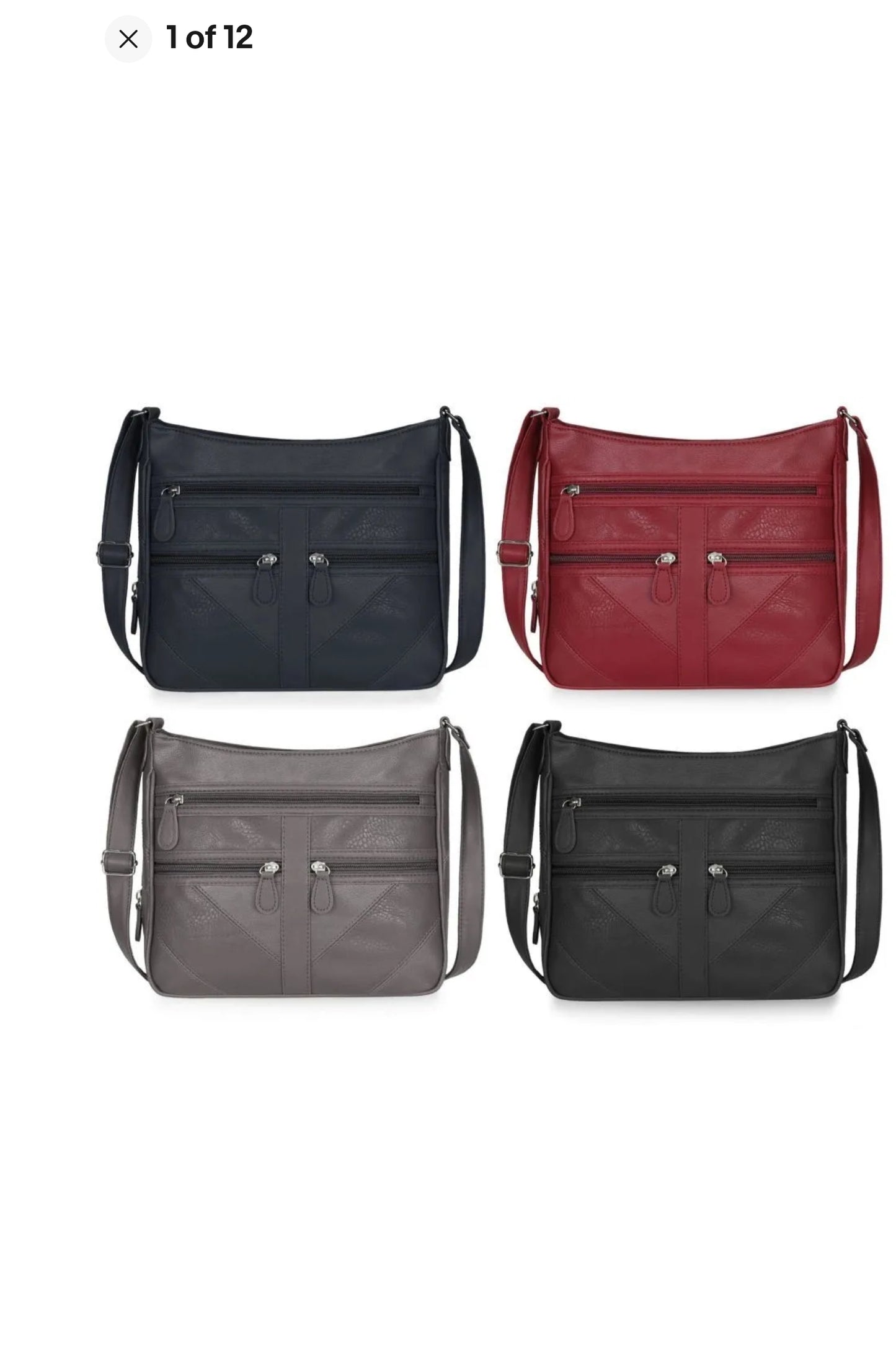 Ladies Organiser Handbag Long Shoulder Strap Bag Across Cross Body Compartments