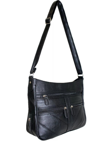 Ladies Organiser Handbag Long Shoulder Strap Bag Across Cross Body Compartments