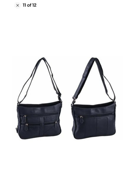 Ladies Organiser Handbag Long Shoulder Strap Bag Across Cross Body Compartments