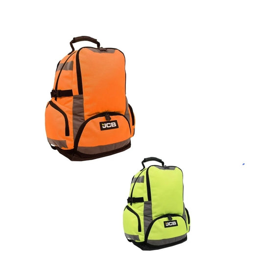 JCB - Hi Viz Backpack, High Visibility Safety Rucksack, Work Rucksack
