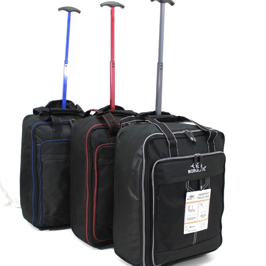 55cm Lightweight Cabin Trolley Wheeled Hand Luggage Holdall Ryanair easyJet overhead bag on wheels 55x40x20cm