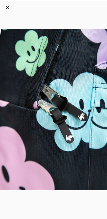 *NEW* Hype Girls Iconic Black Happy Flower Backpack