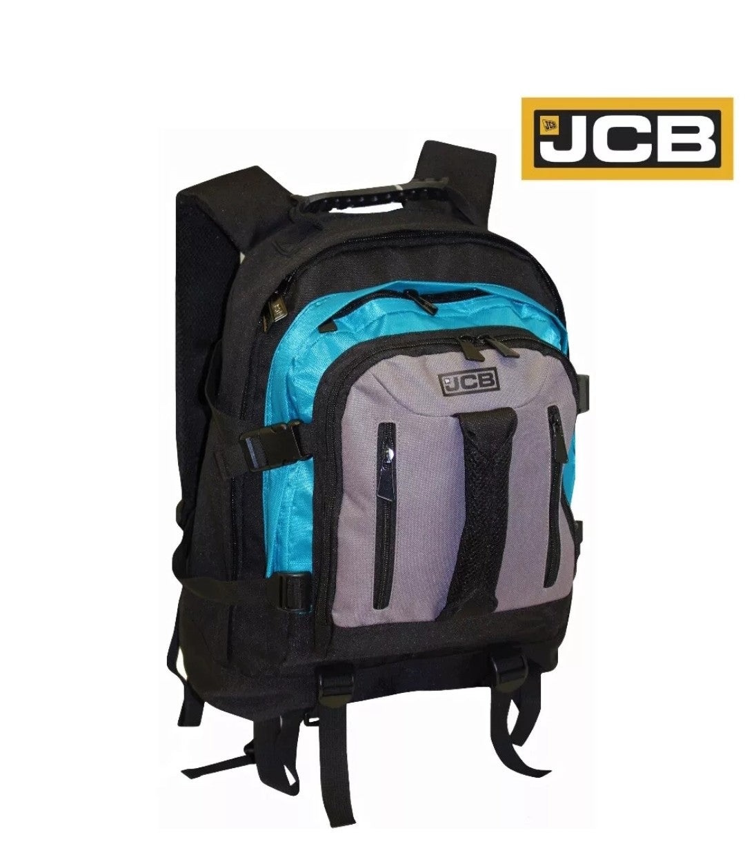 JCB HEavy Duty Backpack, Work & Travel Rucksack Multi Zip Pocket Fishing Hiking