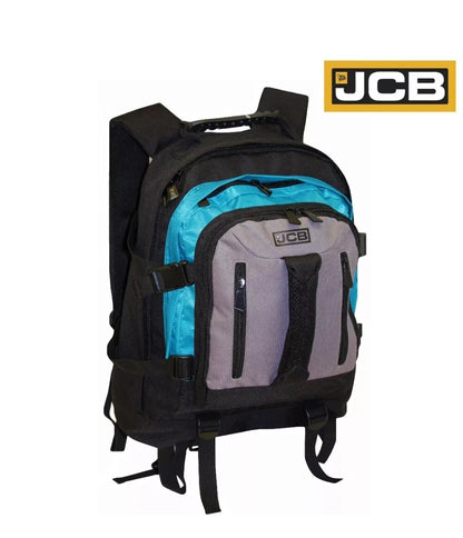 JCB HEavy Duty Backpack, Work & Travel Rucksack Multi Zip Pocket Fishing Hiking