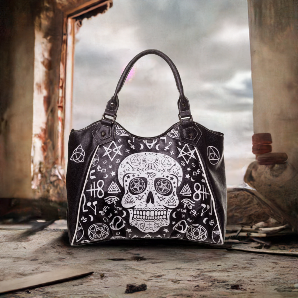 Black Skull Pentagram Handbag