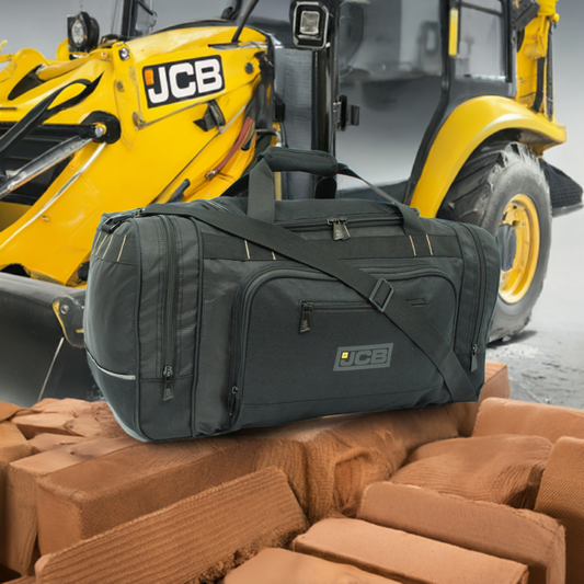 JCB Large multi zip pocket holdall.