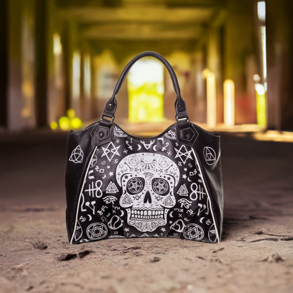 Black Skull Pentagram Handbag