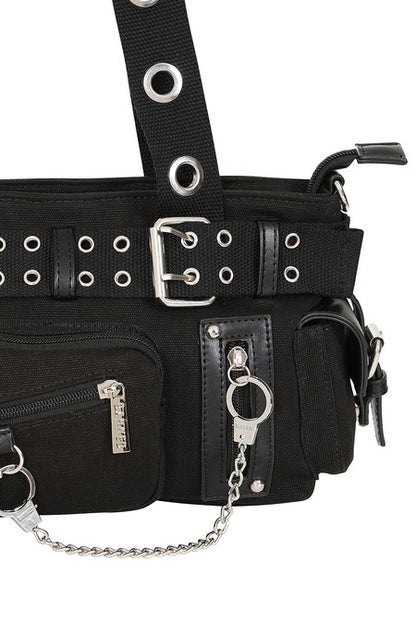 Black FANG FLICKER HANDBAG-Banned Apparel